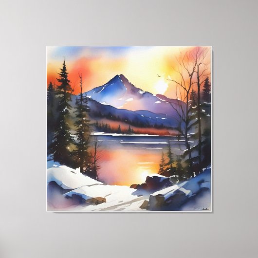 Toile Anders Artistry* Lever de soleil sur le lac et les (Recto)