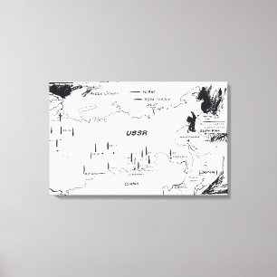 Toile Andy Warhol - Carte de la base de missiles de l'Es