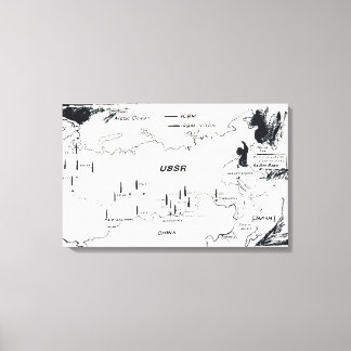 Toile Andy Warhol - Carte de la base de missiles de l'Es