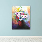 Toile Anémones - peinture d'Odilon Redon, (Insitu (Plancher de Bois))