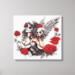 Toile Ange crâne de sucre