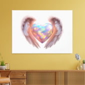 Toile *~* Ange du coeur brillant ailes AP78 Opale (Insitu(Salon))
