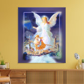 Toile Ange Gardien, Enfants, Pont (Design exclusif (Insitu(Salon))