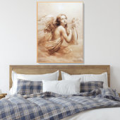 TOILE ANGE JOUER LYRA SUR LES NUAGES (Insitu(Chambre))