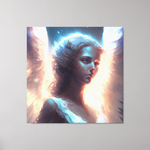 Toile Ange mystique aux yeux bleus