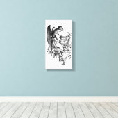 Toile Angel Avec Harpe Et Flore (Insitu (Plancher de Bois))