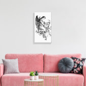 Toile Angel Avec Harpe Et Flore (Insitu(Salon))