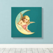 Toile Angel dans une image vintage lune croissant (Insitu (Plancher de Bois))