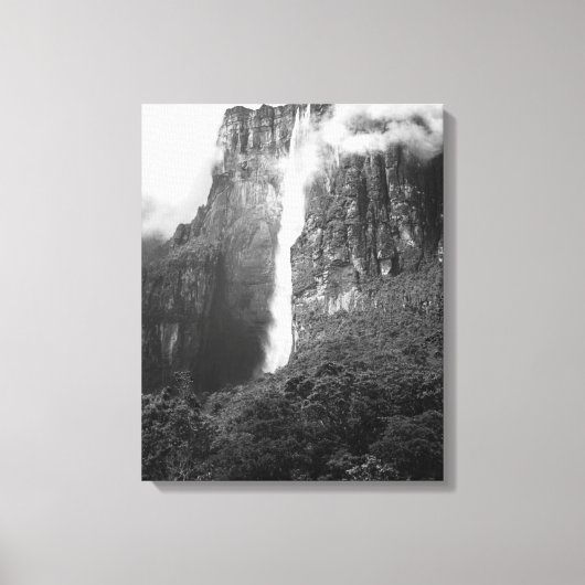 Toile Angel Falls en noir et blanc (Recto)