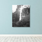 Toile Angel Falls en noir et blanc (Insitu (Plancher de Bois))
