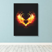 Toile Angel Fire Heart with Wings (Insitu (Plancher de Bois))