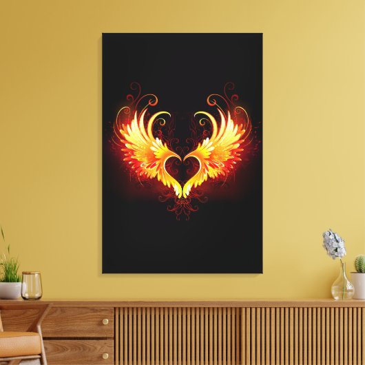 Toile Angel Fire Heart with Wings (Insitu(Salon))