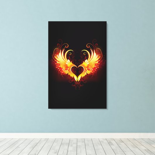Toile Angel Fire Heart with Wings (Insitu (Plancher de Bois))