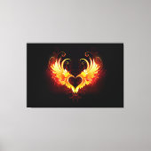 Toile Angel Fire Heart with Wings (Recto)