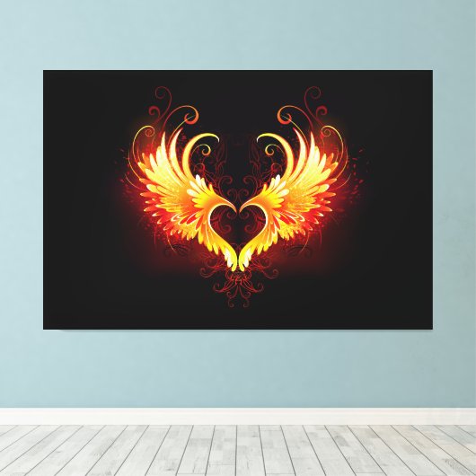 Toile Angel Fire Heart with Wings (Insitu (Plancher de Bois))