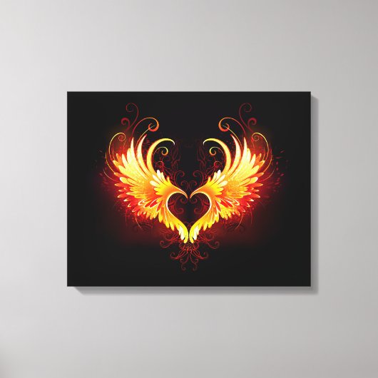 Toile Angel Fire Heart with Wings (Recto)