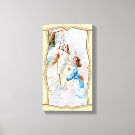 Toile Angels With Christmas Bell (Recto)