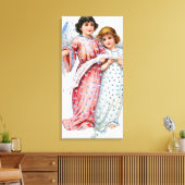 Toile Anges En Rose Et Bleu (Insitu(Salon))