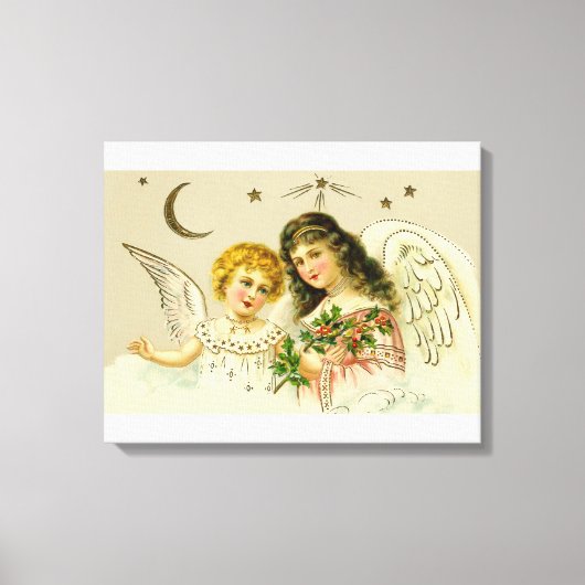 Toile Anges et saint vintage festif (Recto)