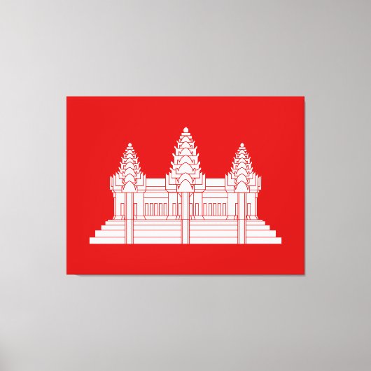 Toile Angkor Vat Cambodgien / Drapeau Khmer (Recto)