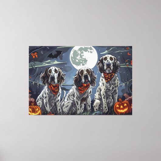 Toile Anglais Setter Halloween Éffrayant (Recto)