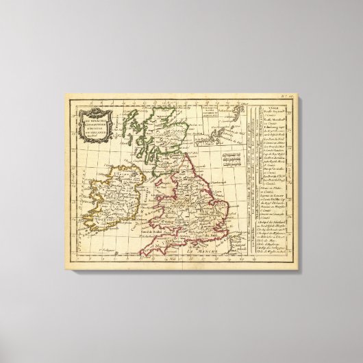 Toile Angleterre, Ecosse, Irlande (Recto)