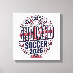 Toile Angleterre Football 2026 Football Gras Typographie