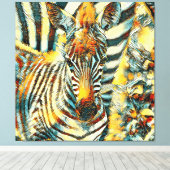Toile AnimalArt_Zebra_002 (Insitu (Plancher de Bois))