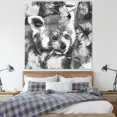 Toile AnimalArtBW_RedPanda_003 (Insitu(Chambre))