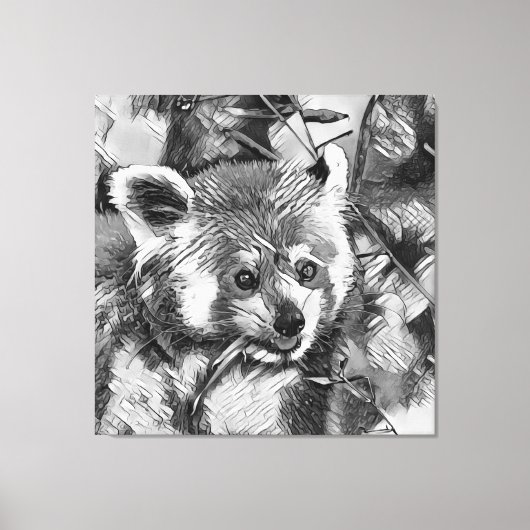 Toile AnimalArtBW_RedPanda_003 (Recto)