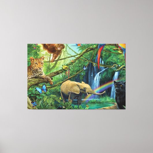 Toile Animals living together throw pillow (Recto)