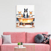 Toile Animaux amusants dans le bain (Insitu(Salon))
