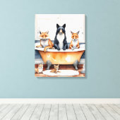Toile Animaux amusants dans le bain (Insitu (Plancher de Bois))