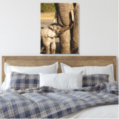 Toile Animaux de bébés cutest | Baby Elephant & Mama (Insitu(Chambre))