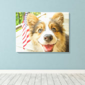 Toile Animaux de bébés cutest | Chiot de Corgi Patriotiq (Insitu (Plancher de Bois))