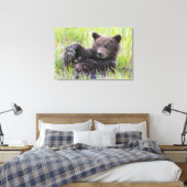 Toile Animaux de bébés cutest | Cute Brown Bear Cub Joue (Insitu(Chambre))