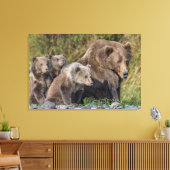 Toile Animaux de bébés cutest | Kodiak Mama Bear & Cubs (Insitu(Salon))