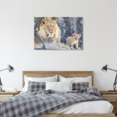 Toile Animaux de bébés cutest | Lion Dad & Cub (Insitu(Chambre))