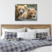 Toile Animaux de bébés cutest | Mama Bear & Her Cubs (Insitu(Chambre))