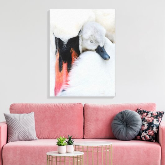 Toile Animaux de bébés cutest | Mère et bébé Mute Swan (Insitu(Salon))
