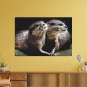 Toile Animaux de bébés cutest | Otters tenant les mains (Insitu(Salon))