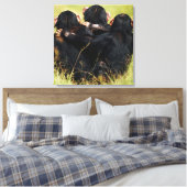 Toile Animaux de bébés cutest | Trois chimpanzés en trai (Insitu(Chambre))
