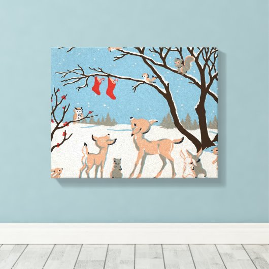 Toile Animaux de la forêt d'hiver (Insitu (Plancher de Bois))
