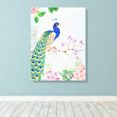 Toile Animaux de paon | Oiseau floral | Cool Peacock (Insitu (Plancher de Bois))