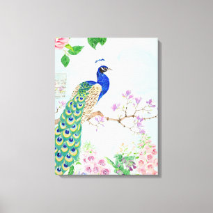 Toile Animaux de paon Oiseau floral Cool Peacock
