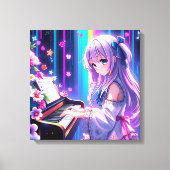 Toile Anime Girl Jouer Piano (Recto)