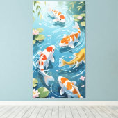 Toile Anime koi swimming in the pond (Insitu (Plancher de Bois))