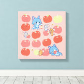 Toile Anime Tom, Jerry et Tuffy Apple Motif (Insitu (Plancher de Bois))