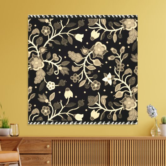Toile Anishinaabe Floral Beaded Applique Art (Insitu(Salon))