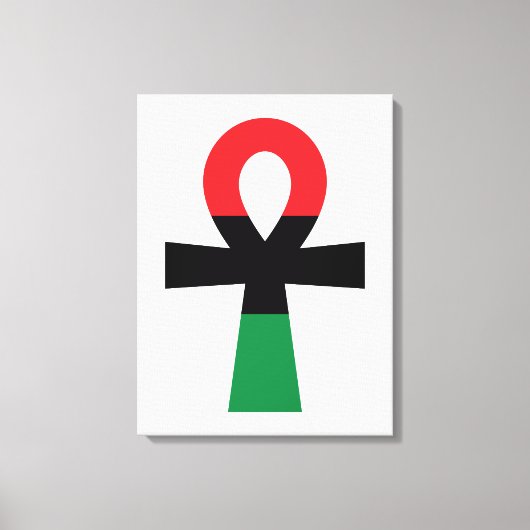 Toile Ankh rouge, noir et vert (Recto)